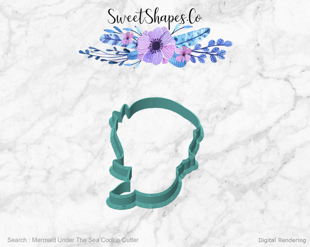 Mermaid Under The Sea Cookie Cutter — front view