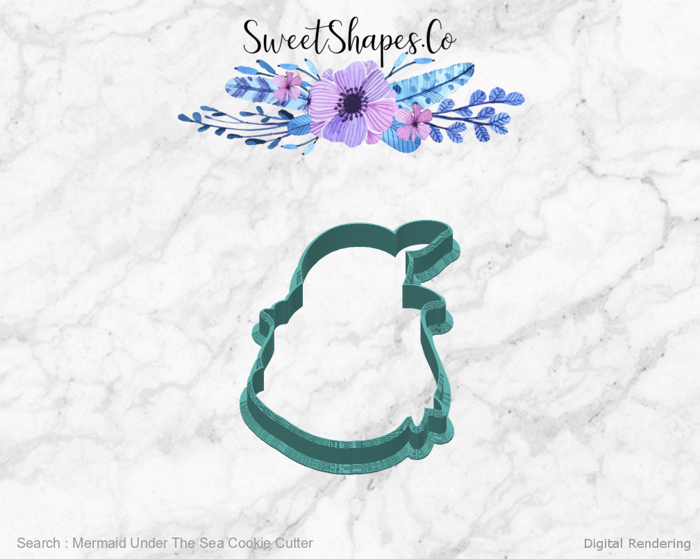 Mermaid Under The Sea Cookie Cutter — back view