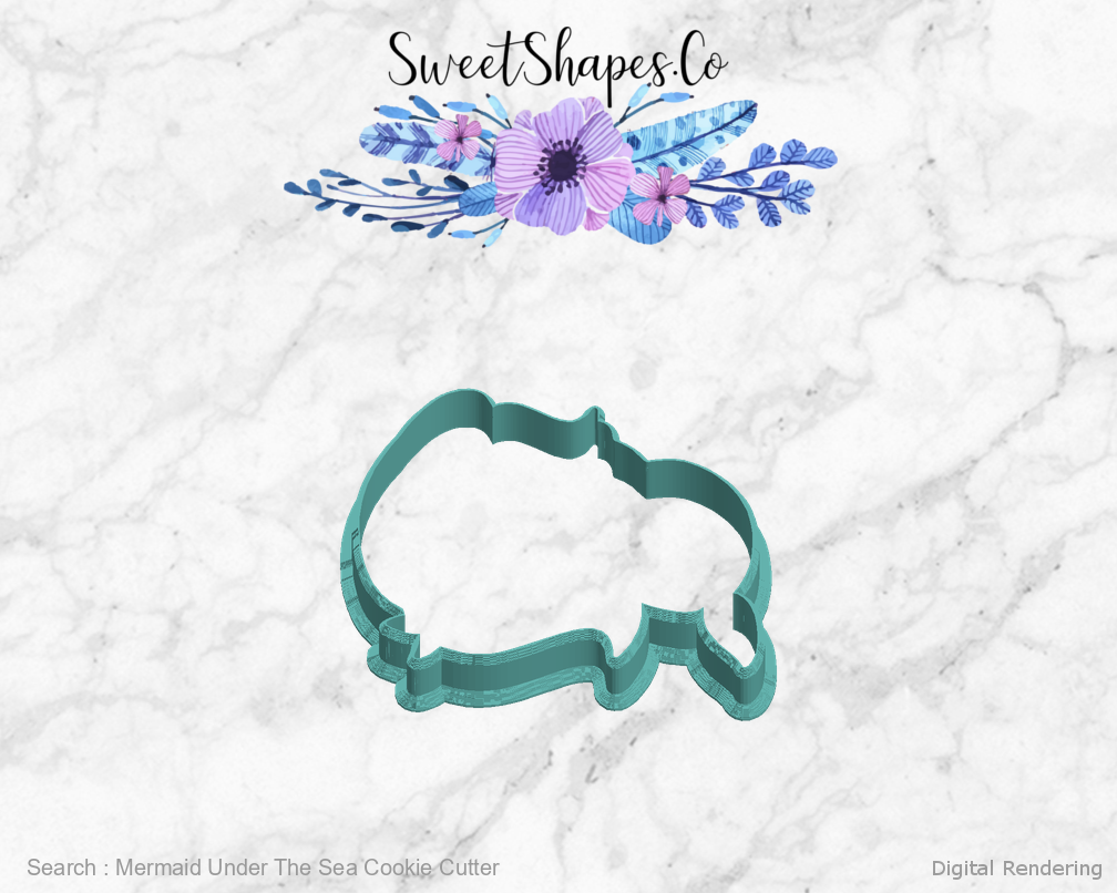 Mermaid Under The Sea Cookie Cutter — left view