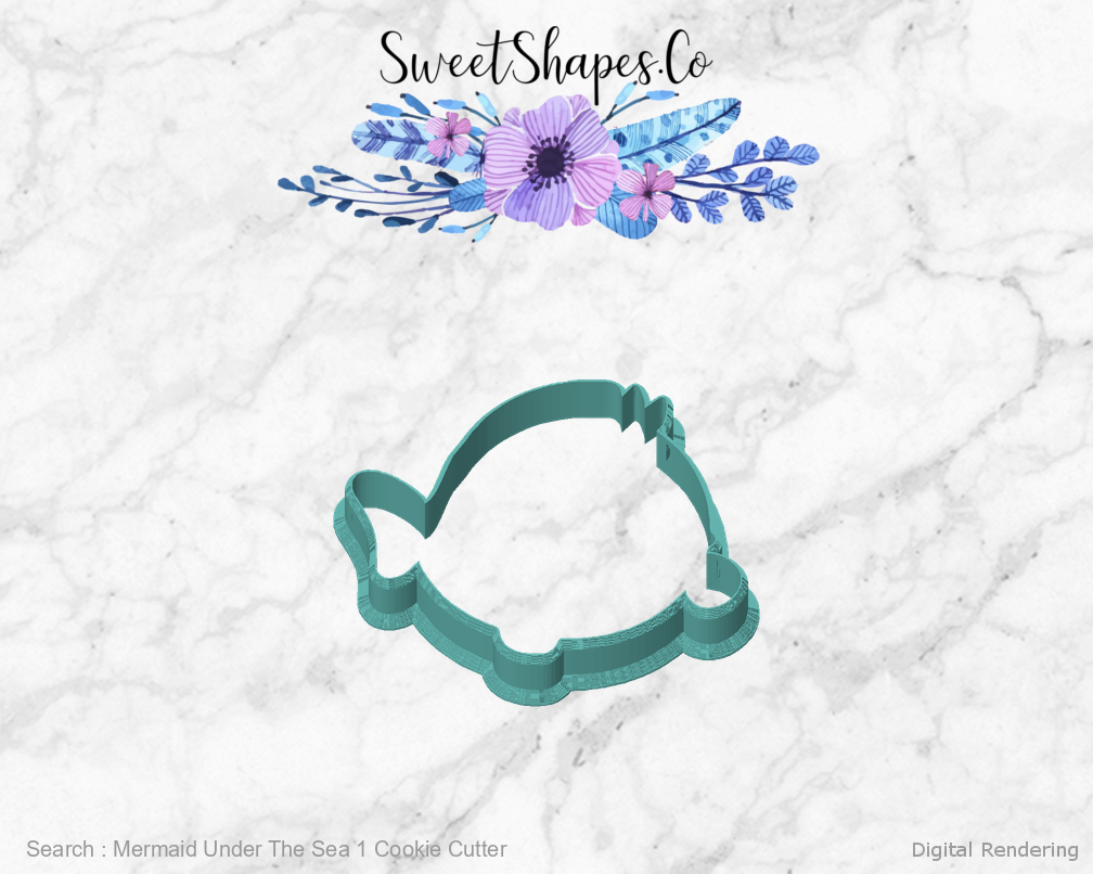 Mermaid Under The Sea 1 Cookie Cutter — front view