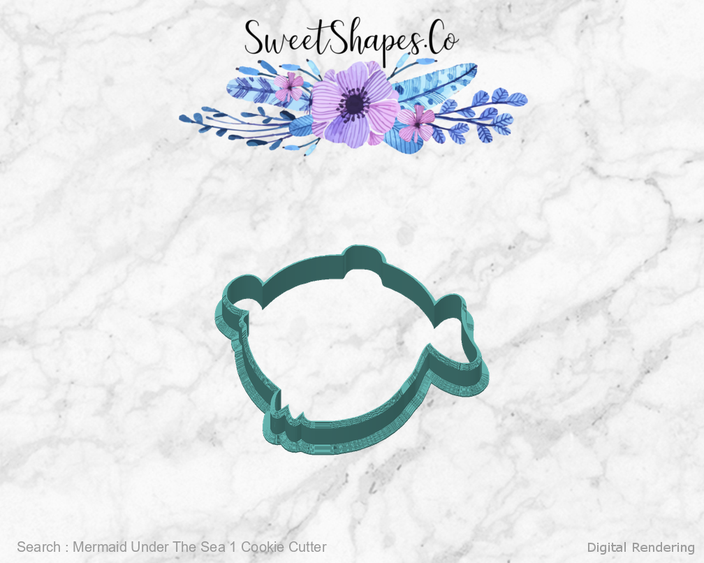 Mermaid Under The Sea 1 Cookie Cutter — back view