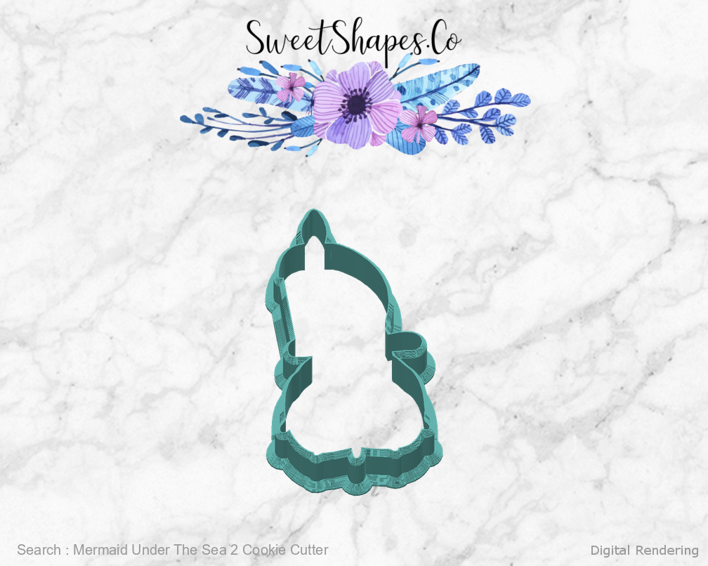 Mermaid Under The Sea 2 Cookie Cutter — back view