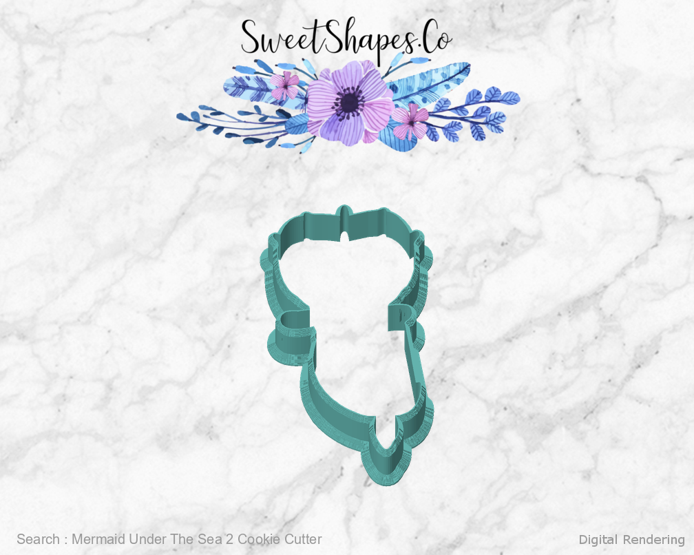 Mermaid Under The Sea 2 Cookie Cutter — front view