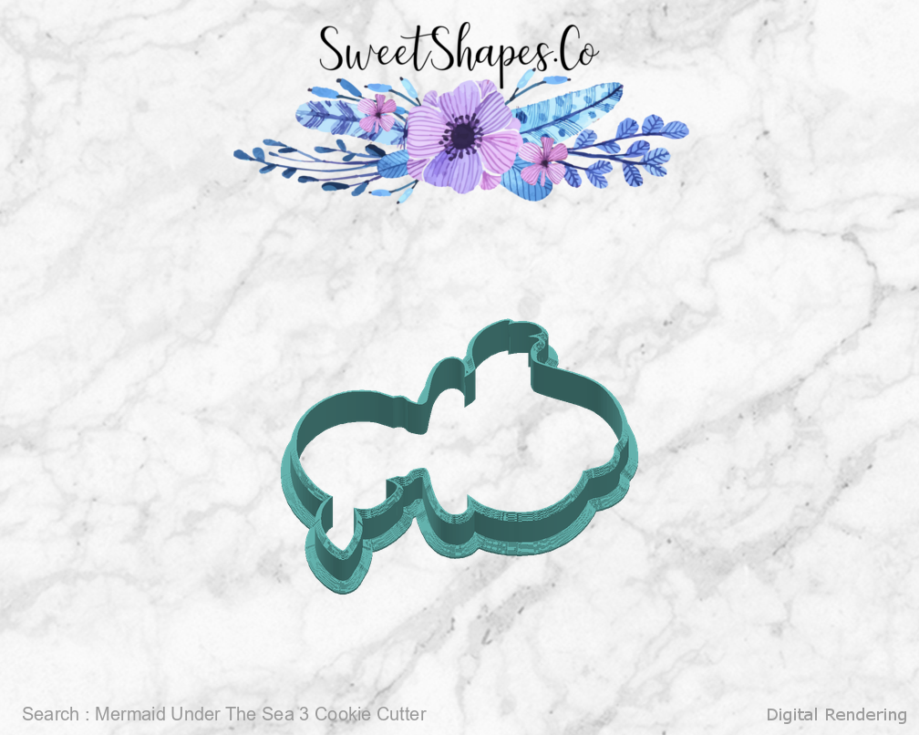 Mermaid Under The Sea 3 Cookie Cutter — right view