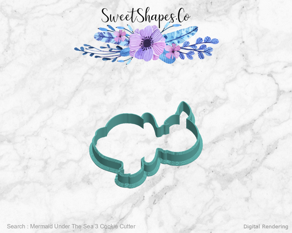 Mermaid Under The Sea 3 Cookie Cutter — left view