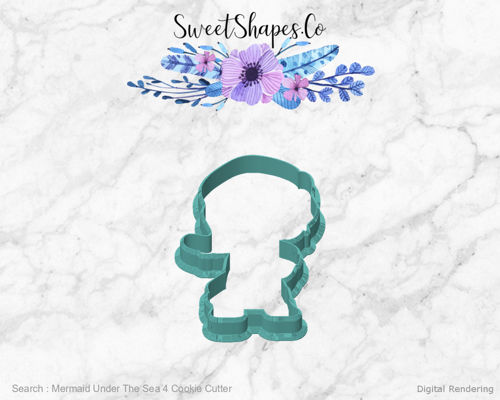 Mermaid Under The Sea 4 Cookie Cutter — front view