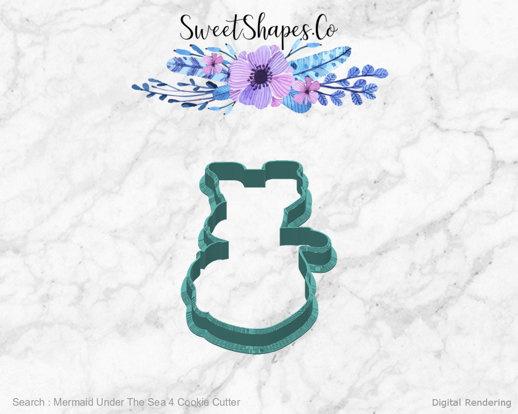 Mermaid Under The Sea 4 Cookie Cutter — back view