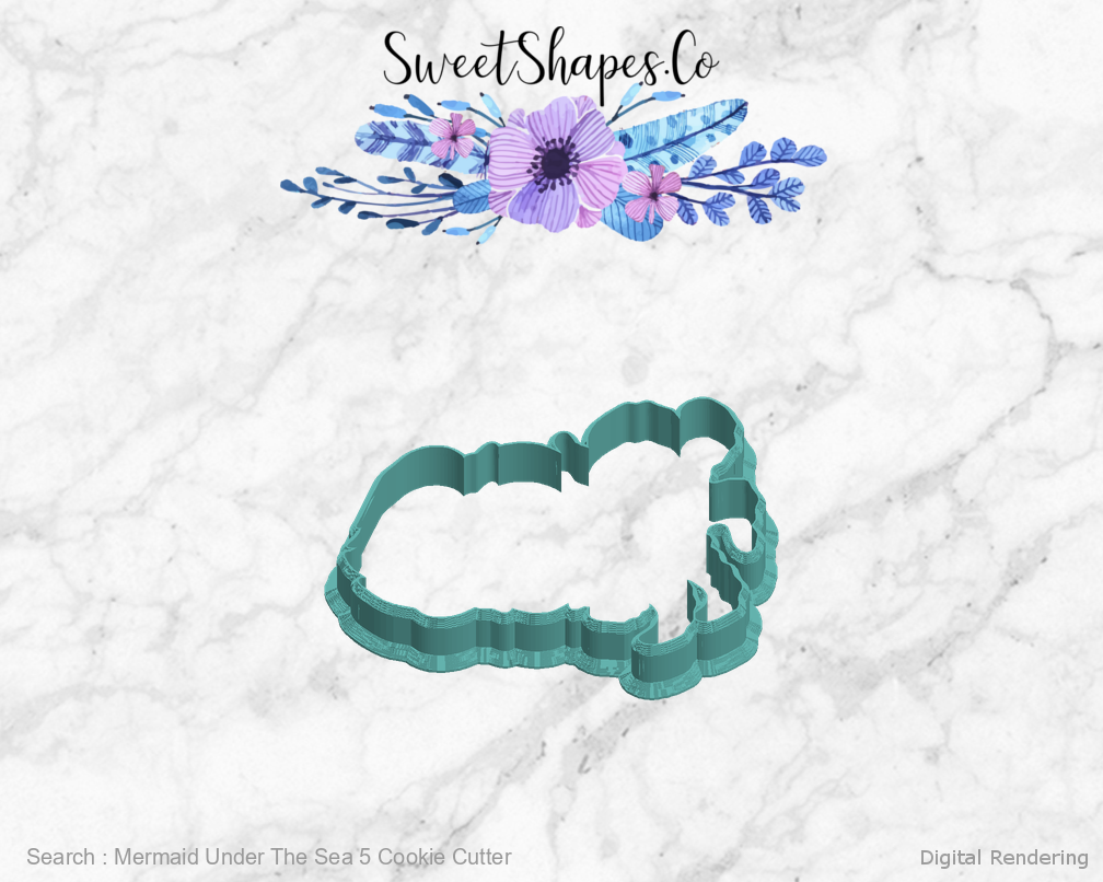 Mermaid Under The Sea 5 Cookie Cutter — left view