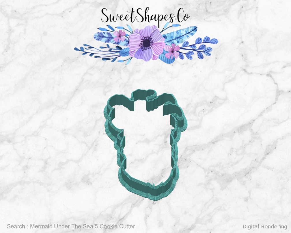 Mermaid Under The Sea 5 Cookie Cutter — back view