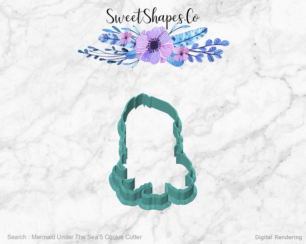 Mermaid Under The Sea 5 Cookie Cutter — front view