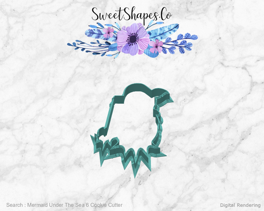 Mermaid Under The Sea 6 Cookie Cutter — back view