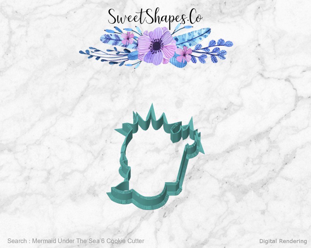 Mermaid Under The Sea 6 Cookie Cutter — front view