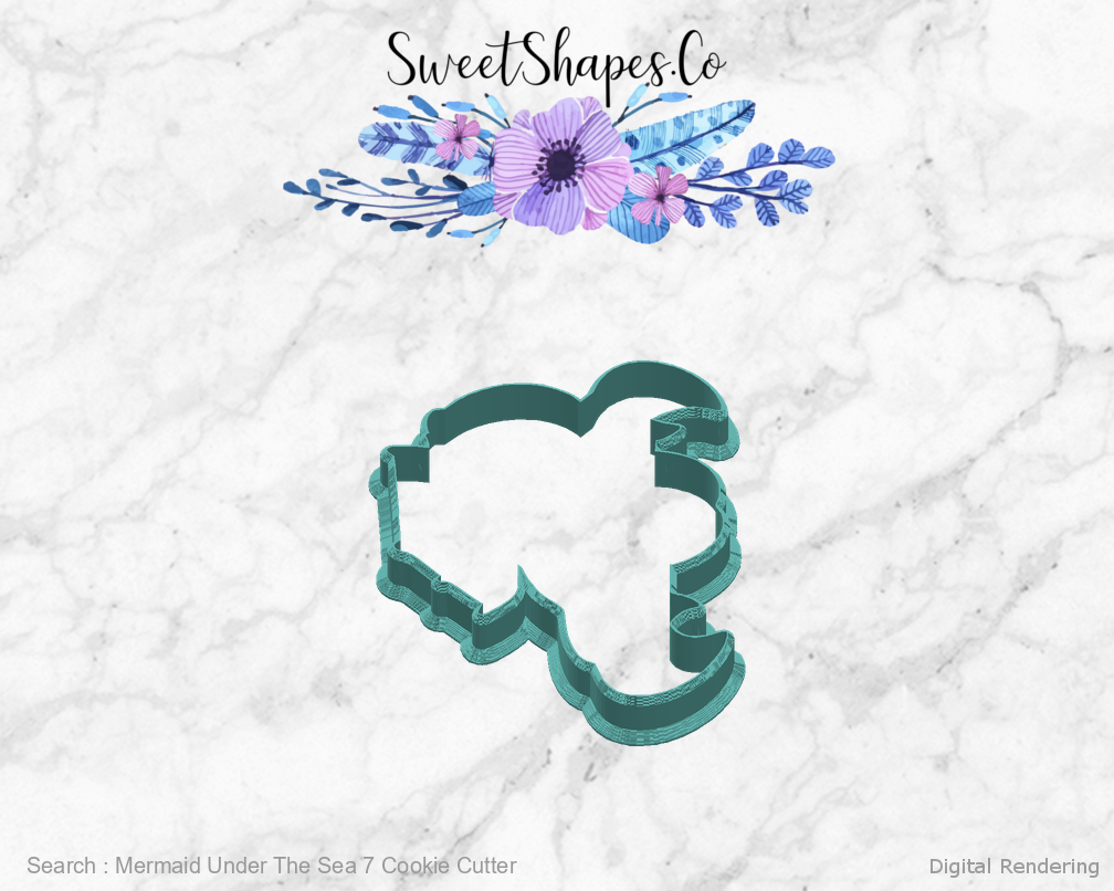 Mermaid Under The Sea 7 Cookie Cutter — right view