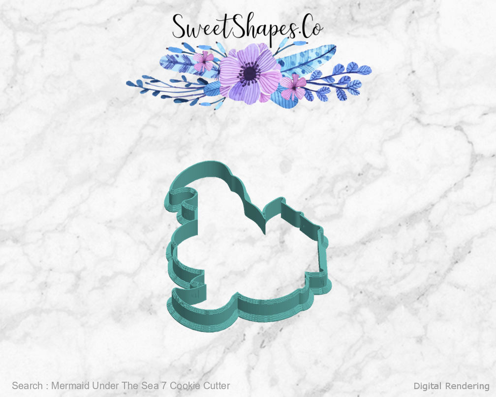 Mermaid Under The Sea 7 Cookie Cutter — left view