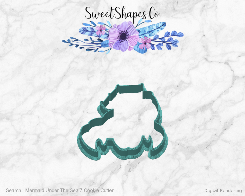 Mermaid Under The Sea 7 Cookie Cutter — back view