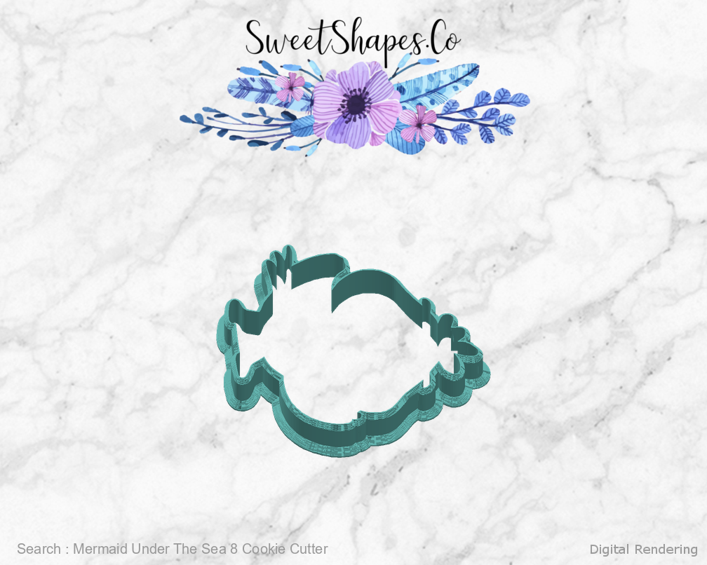 Mermaid Under The Sea 8 Cookie Cutter — right view