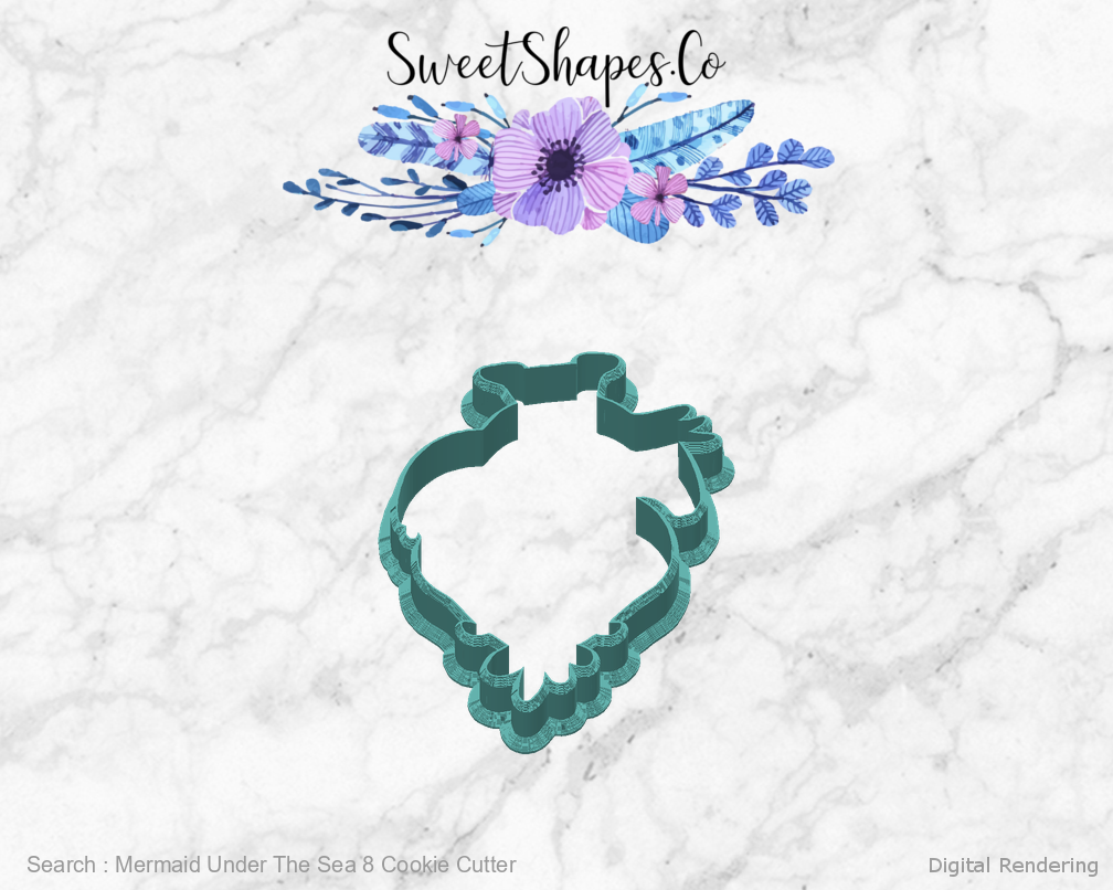 Mermaid Under The Sea 8 Cookie Cutter — back view
