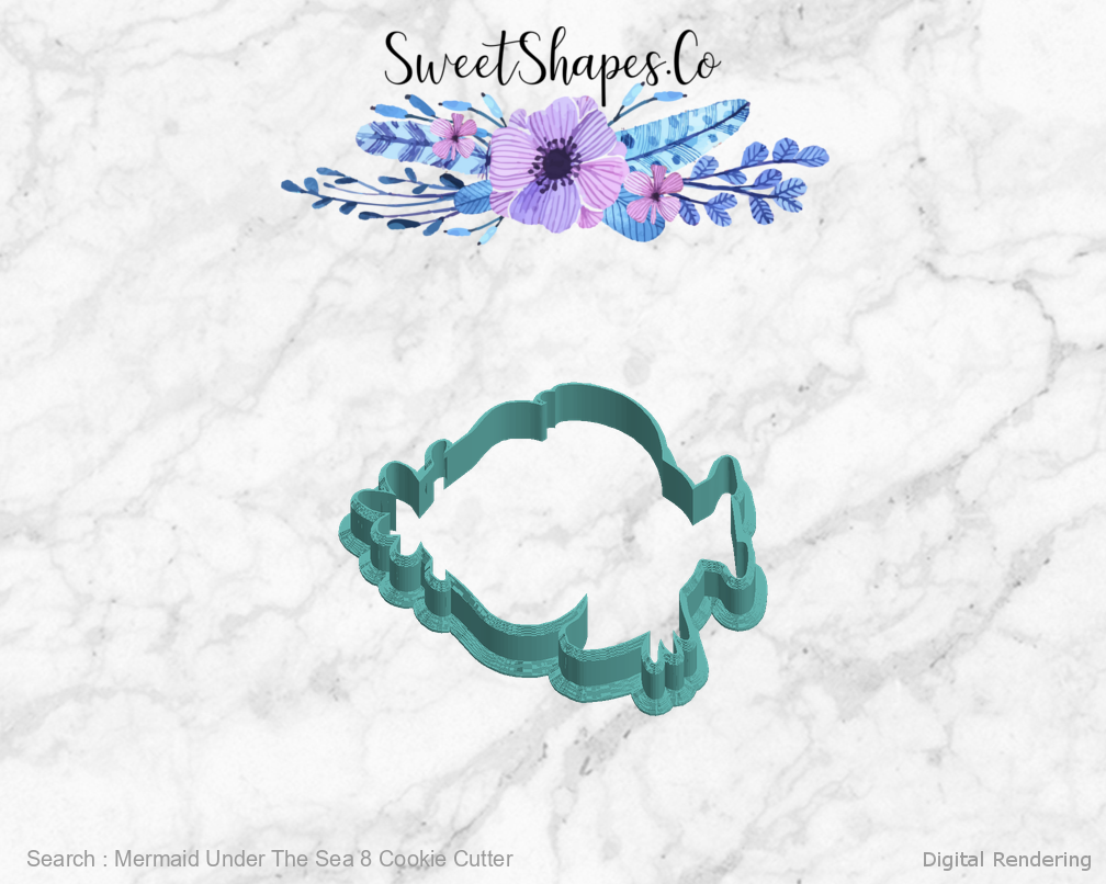 Mermaid Under The Sea 8 Cookie Cutter — left view