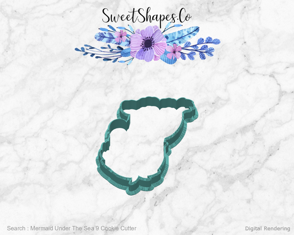 Mermaid Under The Sea 9 Cookie Cutter — back view