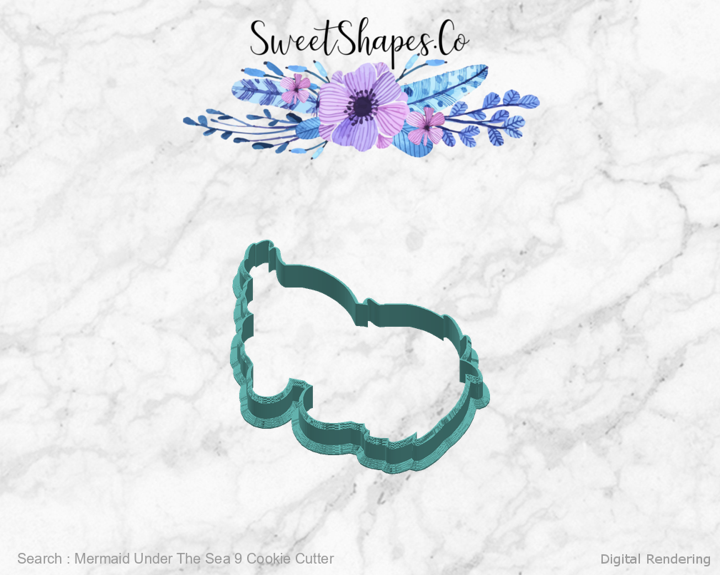 Mermaid Under The Sea 9 Cookie Cutter — right view