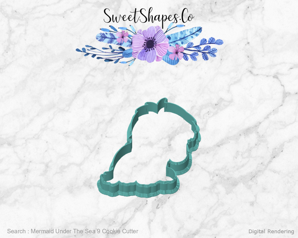 Mermaid Under The Sea 9 Cookie Cutter — front view