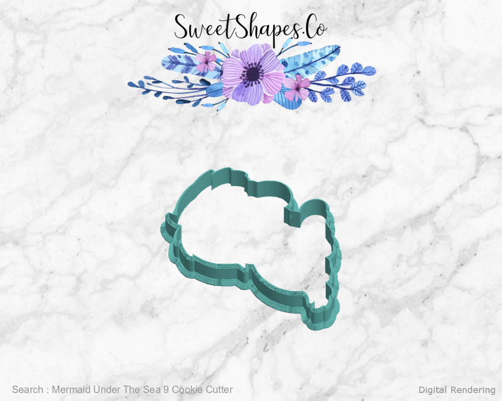 Mermaid Under The Sea 9 Cookie Cutter — left view