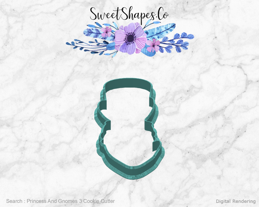 Princess And Gnomes 3 Cookie Cutter — back view