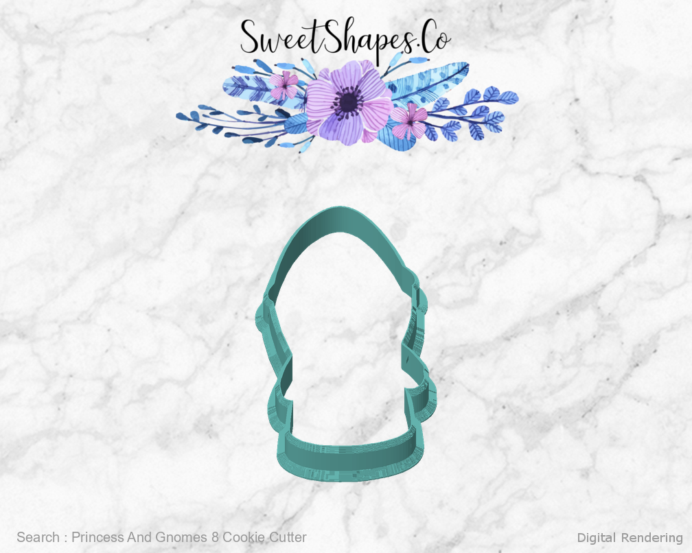 Princess And Gnomes 8 Cookie Cutter — front view