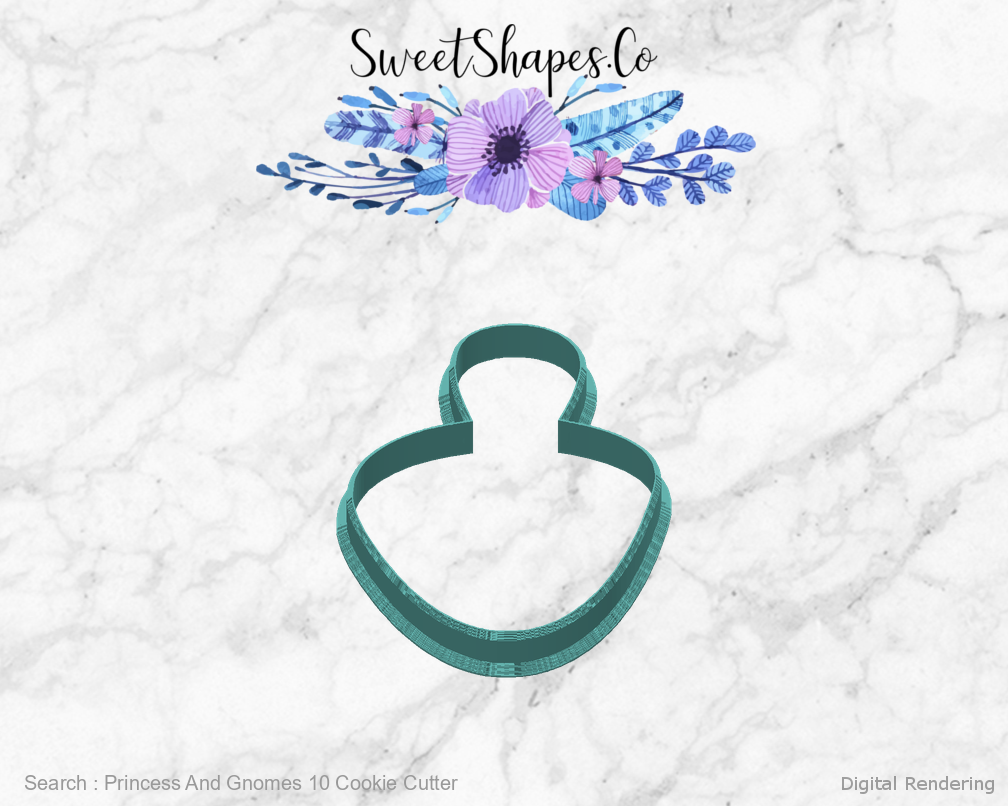 Princess And Gnomes 10 Cookie Cutter — back view