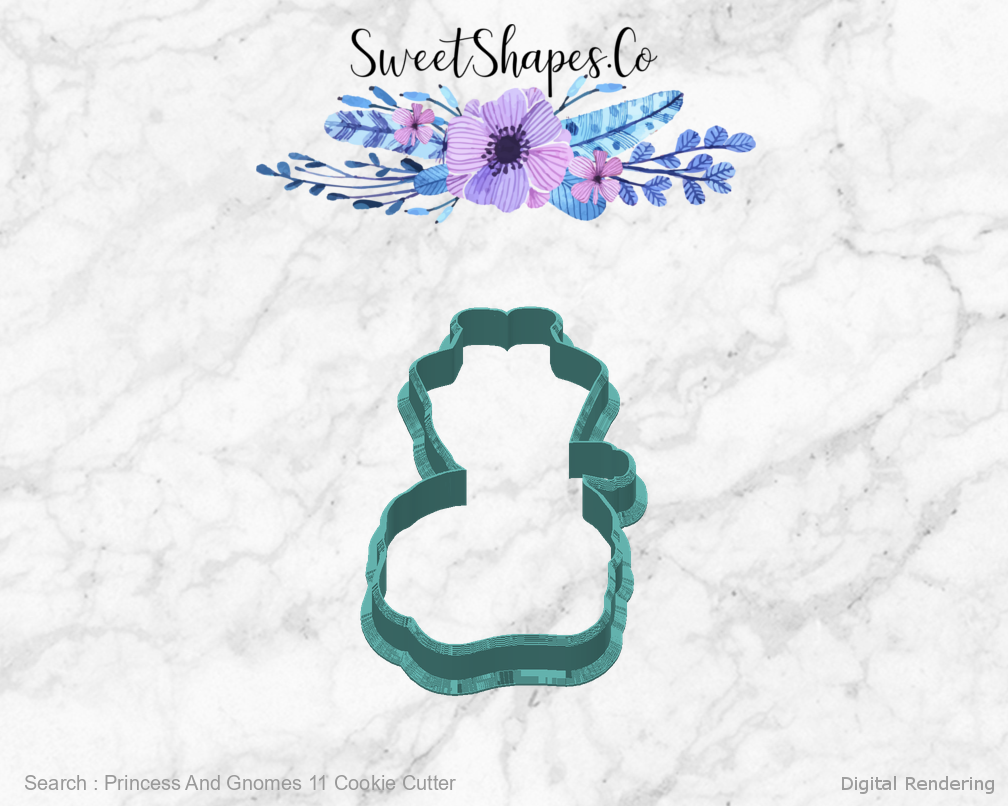 Princess And Gnomes 11 Cookie Cutter — back view