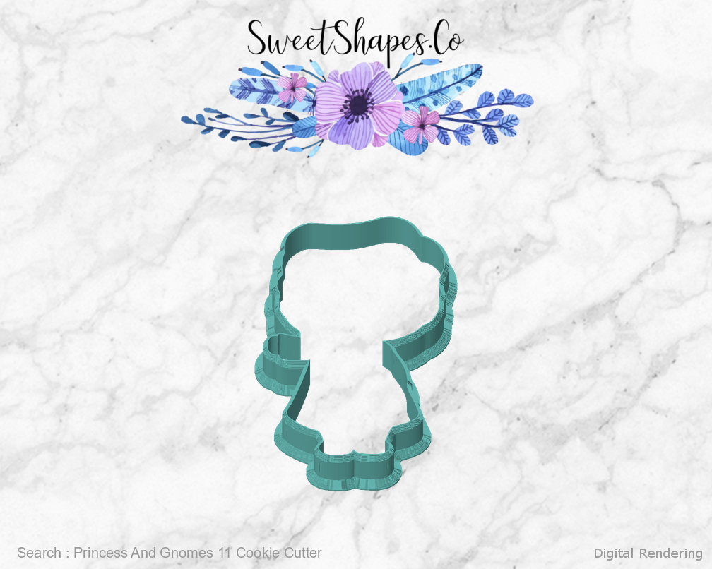 Princess And Gnomes 11 Cookie Cutter — front view