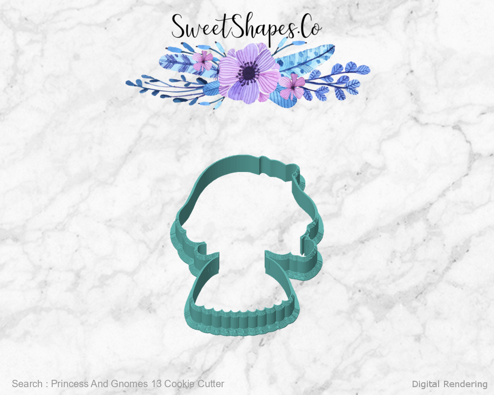 Princess And Gnomes 13 Cookie Cutter — front view
