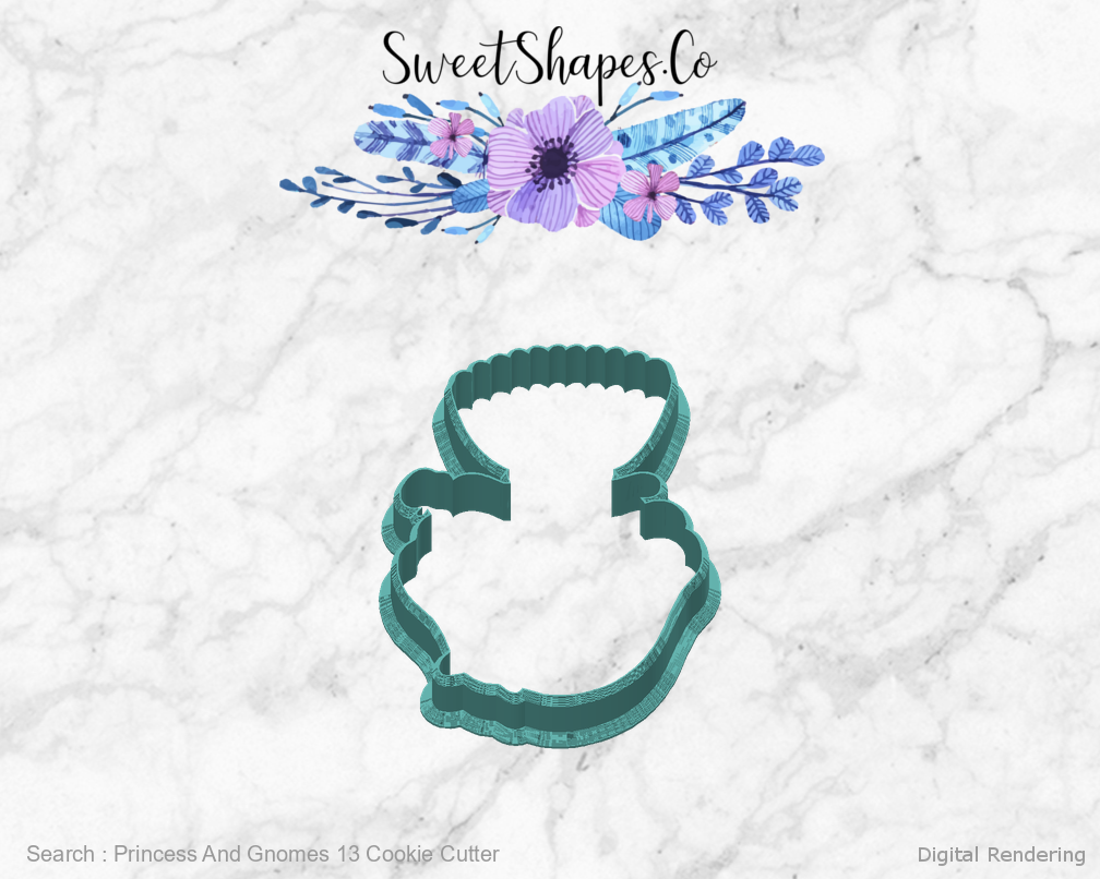 Princess And Gnomes 13 Cookie Cutter — back view