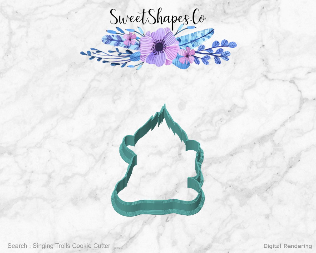 Singing Trolls Cookie Cutter — front view