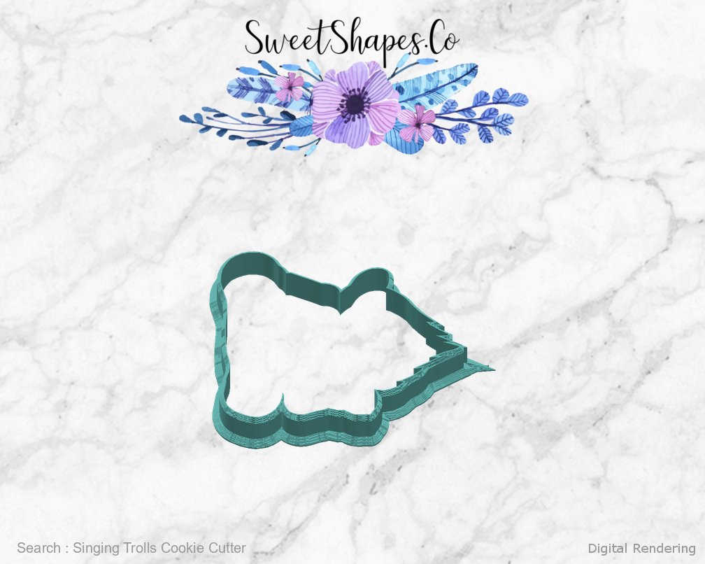 Singing Trolls Cookie Cutter — right view