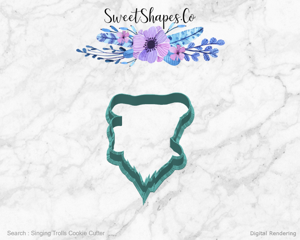 Singing Trolls Cookie Cutter — back view