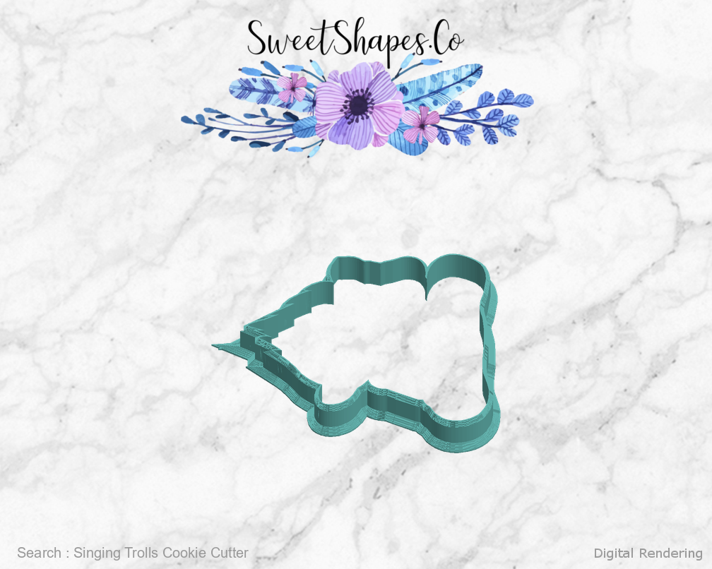 Singing Trolls Cookie Cutter — left view