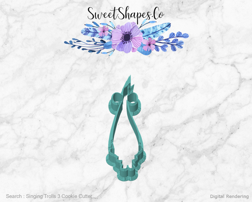 Singing Trolls 3 Cookie Cutter — front view