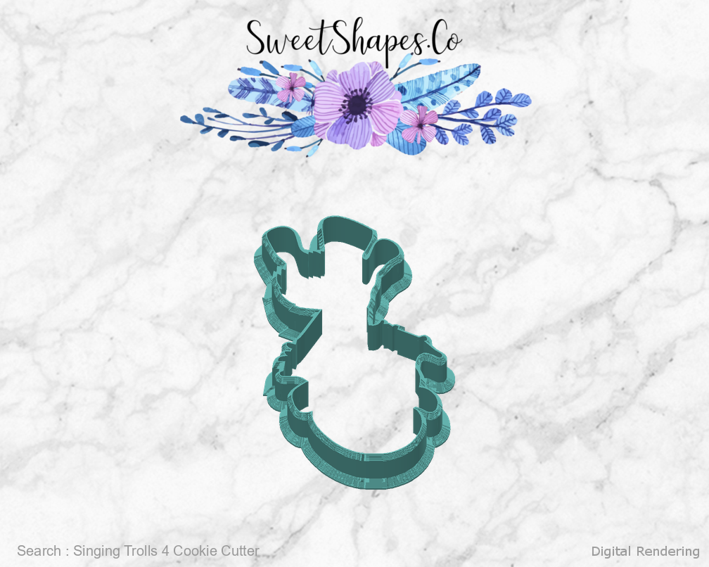Singing Trolls 4 Cookie Cutter — back view