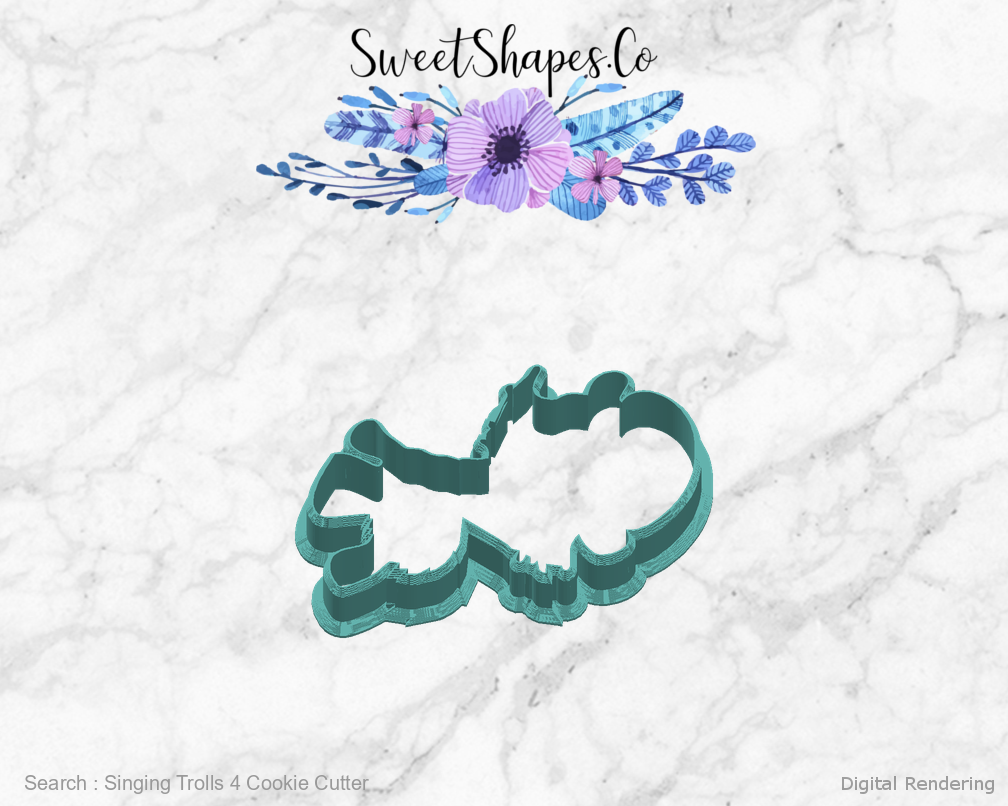 Singing Trolls 4 Cookie Cutter — right view