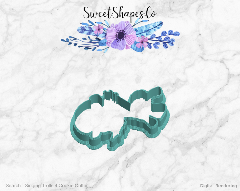 Singing Trolls 4 Cookie Cutter — left view