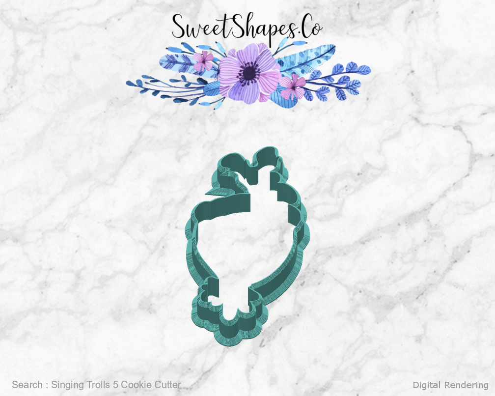 Singing Trolls 5 Cookie Cutter — back view