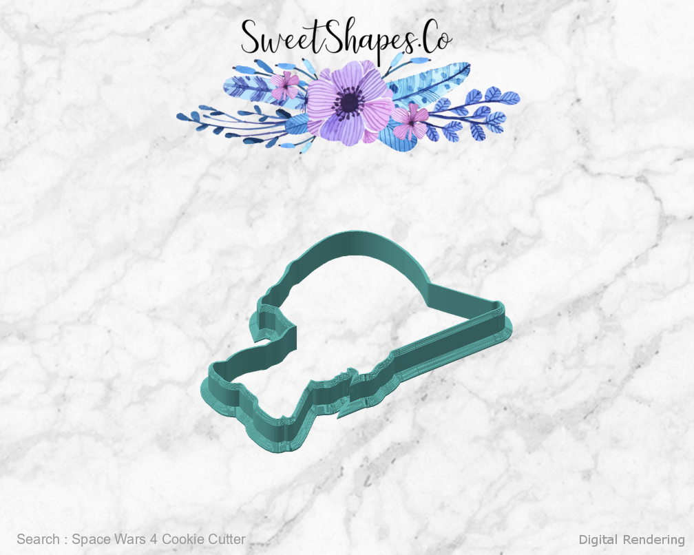 Space Wars 4 Cookie Cutter — angled front view