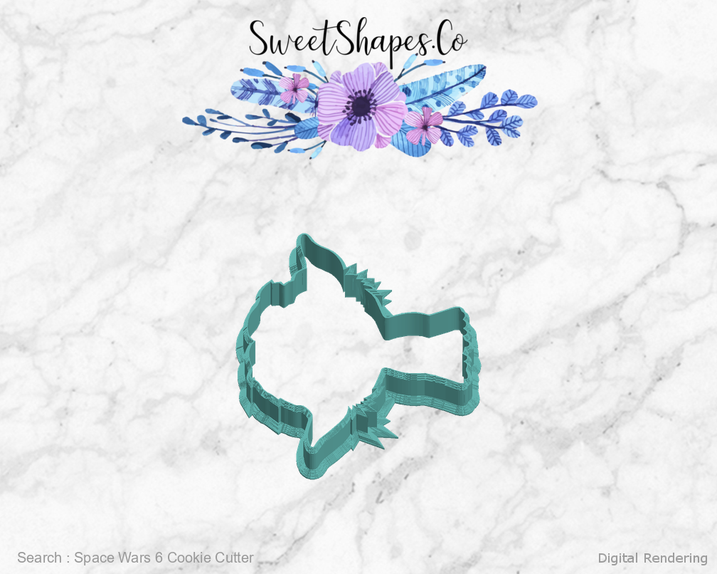 Space Wars 6 Cookie Cutter — left view