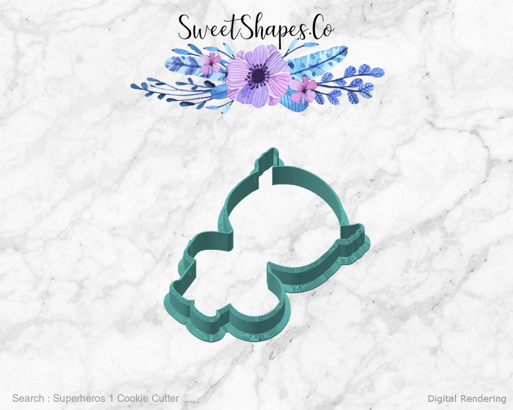 Superheros 1 Cookie Cutter — angled front view