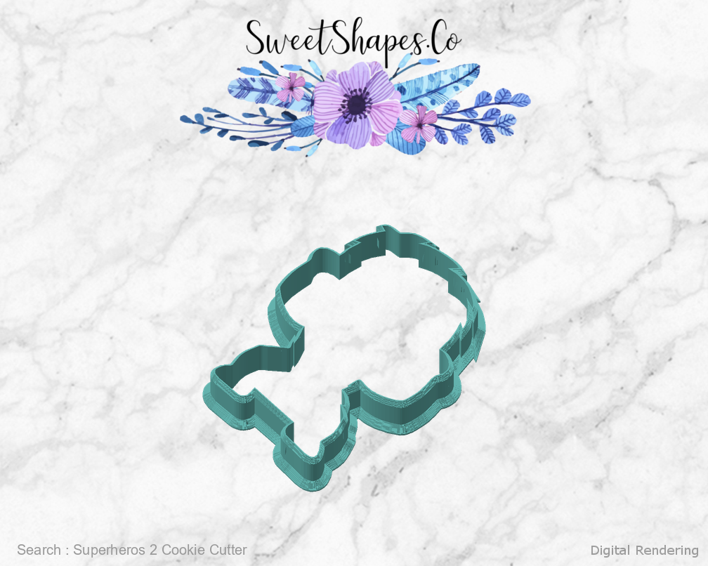 Superheros 2 Cookie Cutter — angled front view