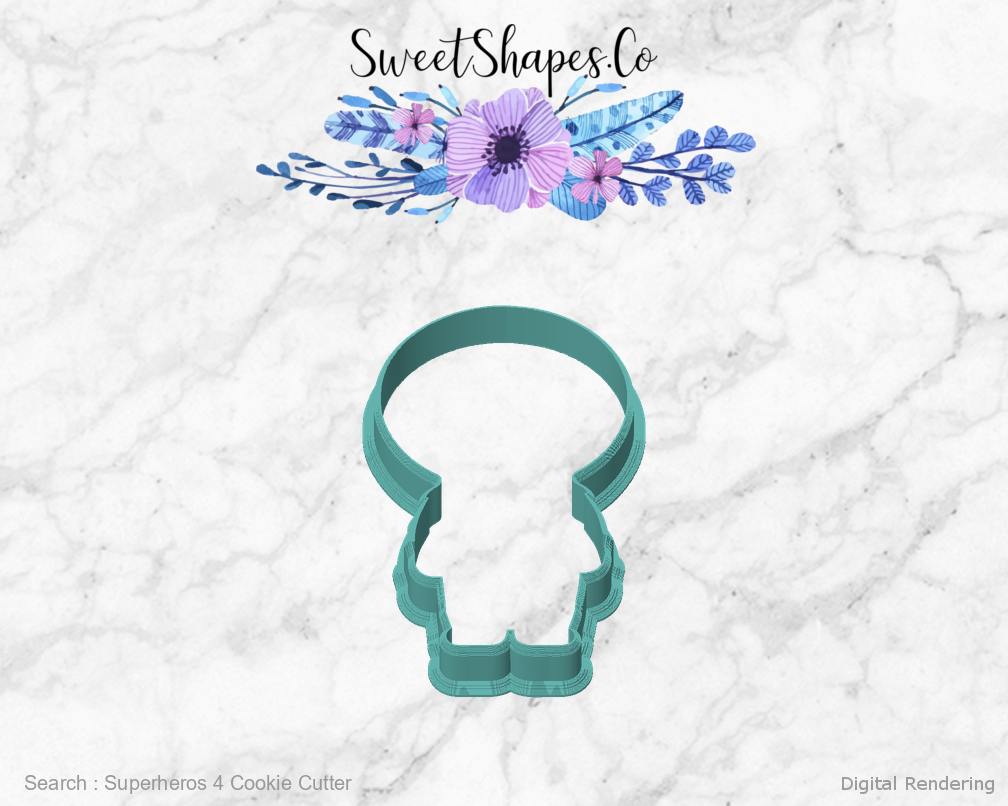 Superheros 4 Cookie Cutter — front view