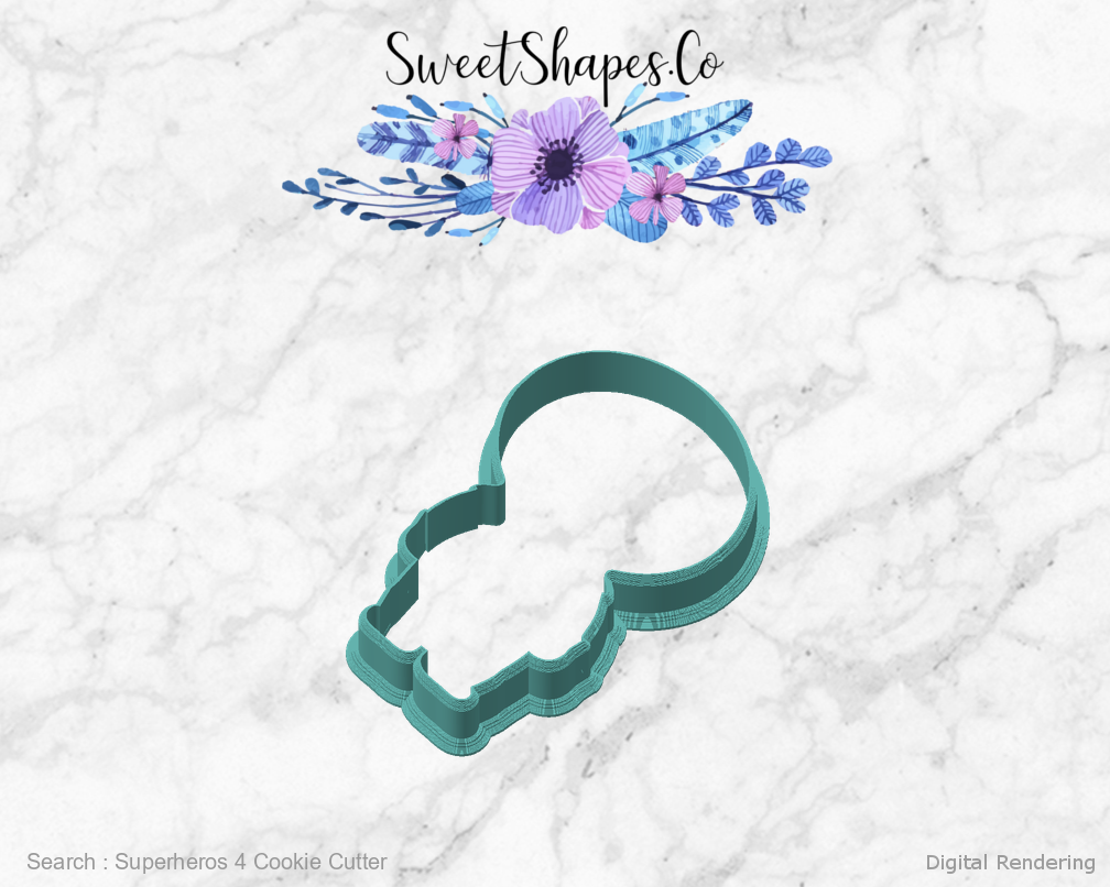 Superheros 4 Cookie Cutter — angled front view
