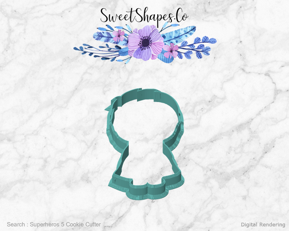 Superheros 5 Cookie Cutter — front view