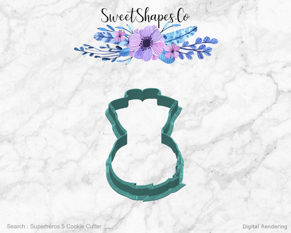 Superheros 5 Cookie Cutter — back view